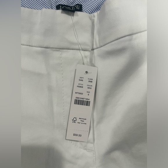 J.Crew 4" stretch chino short | white | size 6 - Picture 5 of 7